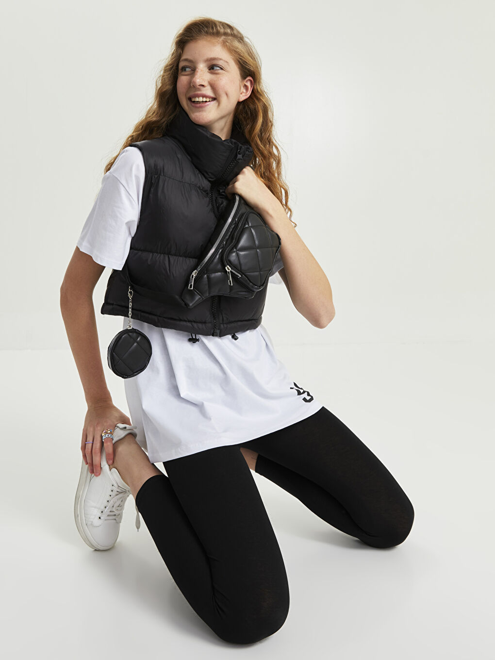 Leather Look Coin Accessory Waist Bag