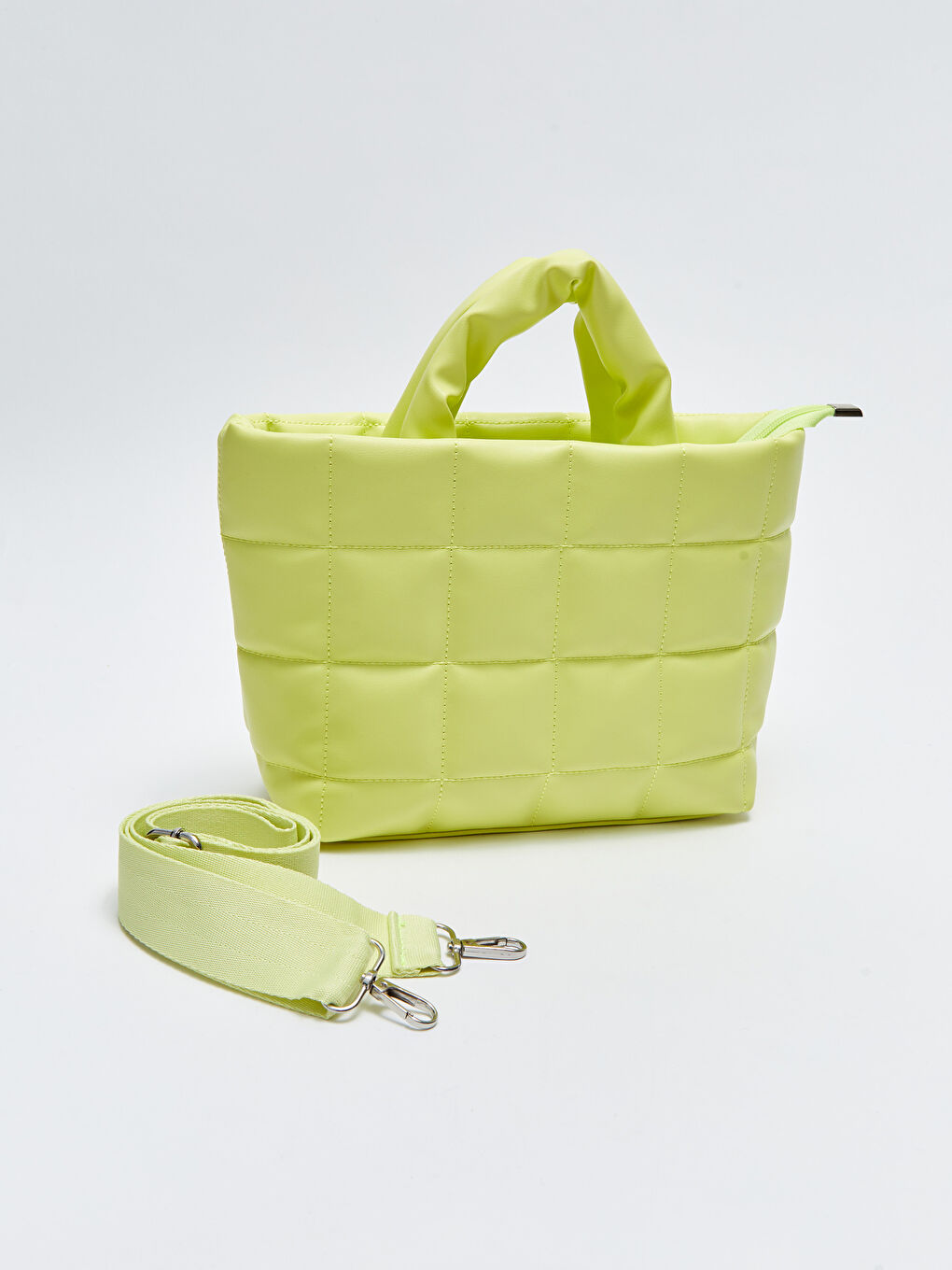 Yeşil Deri Görünümlü Kapitone Kadın Kol Çantası-3