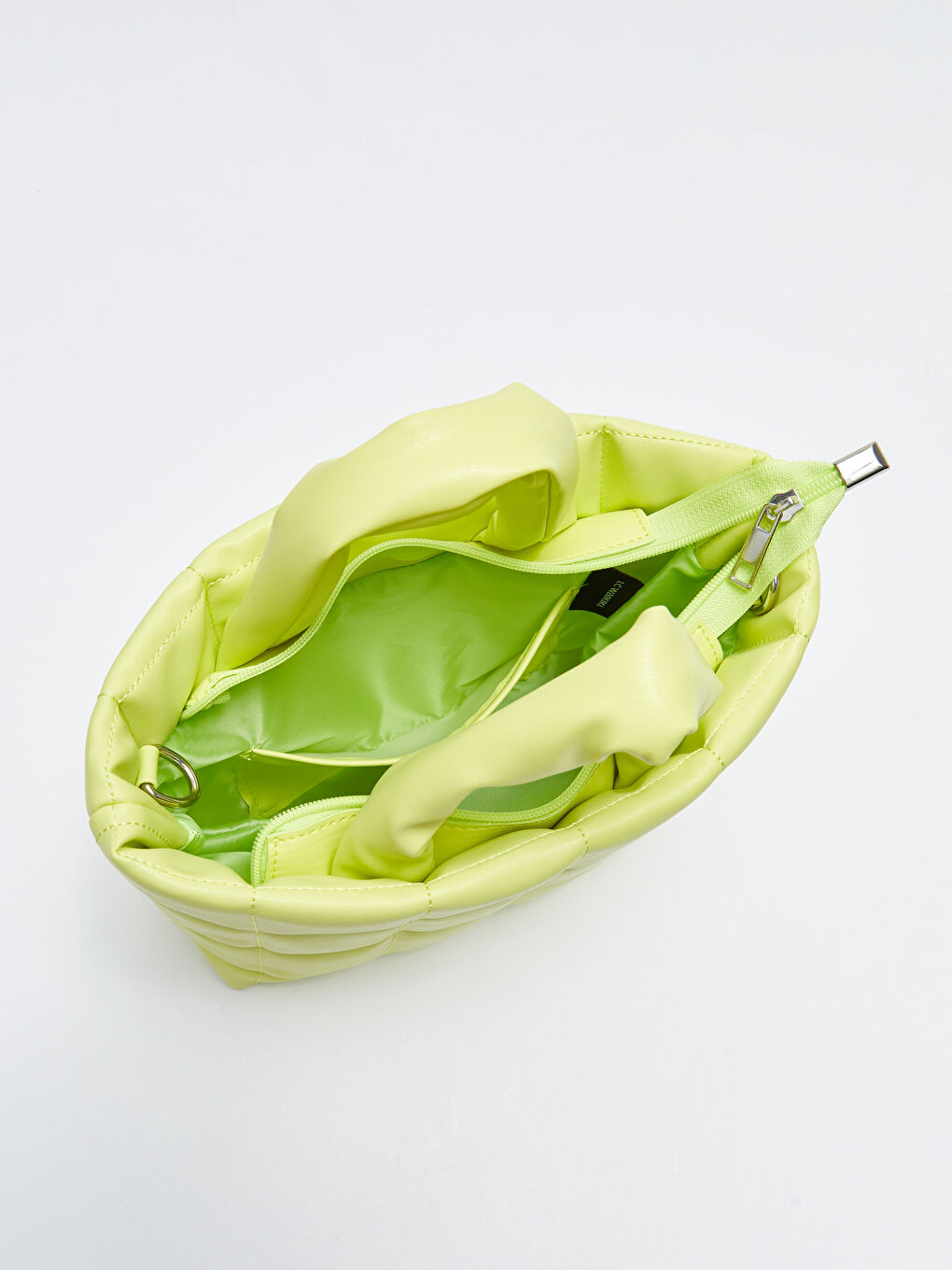 Yeşil Deri Görünümlü Kapitone Kadın Kol Çantası-6