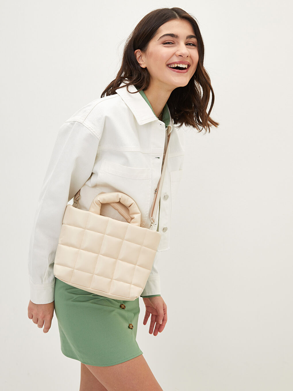 LCW ACCESSORIES Leather Look Quilted Women's Handbag -S2BD61Z8-CR8