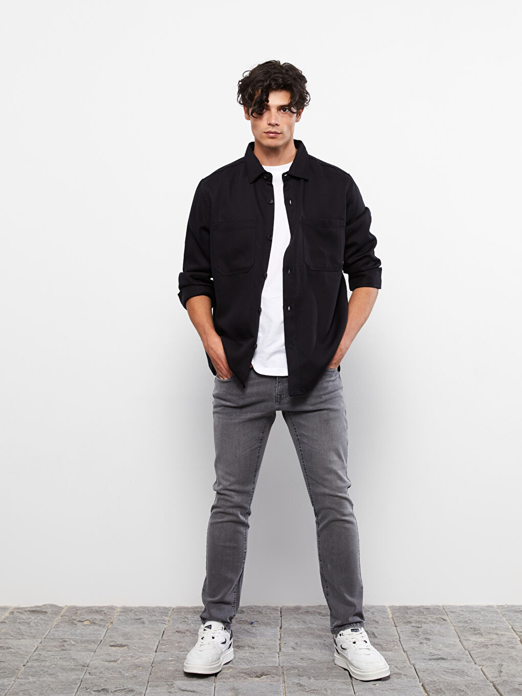 Gri 750 Slim Fit Erkek Jean Pantolon-1