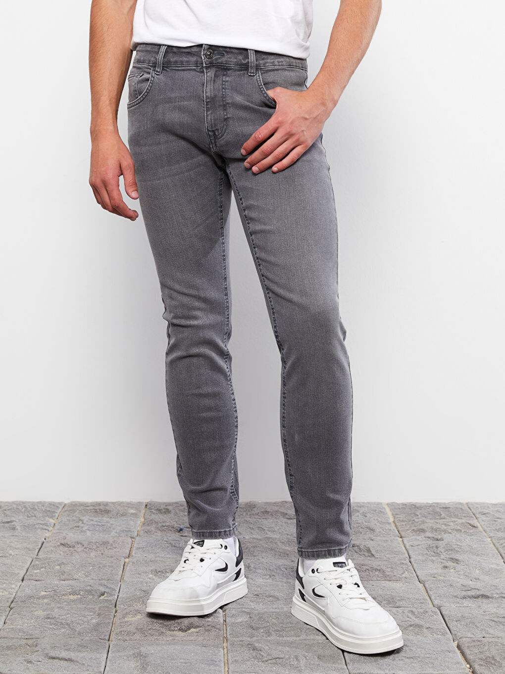 Gri 750 Slim Fit Erkek Jean Pantolon-2
