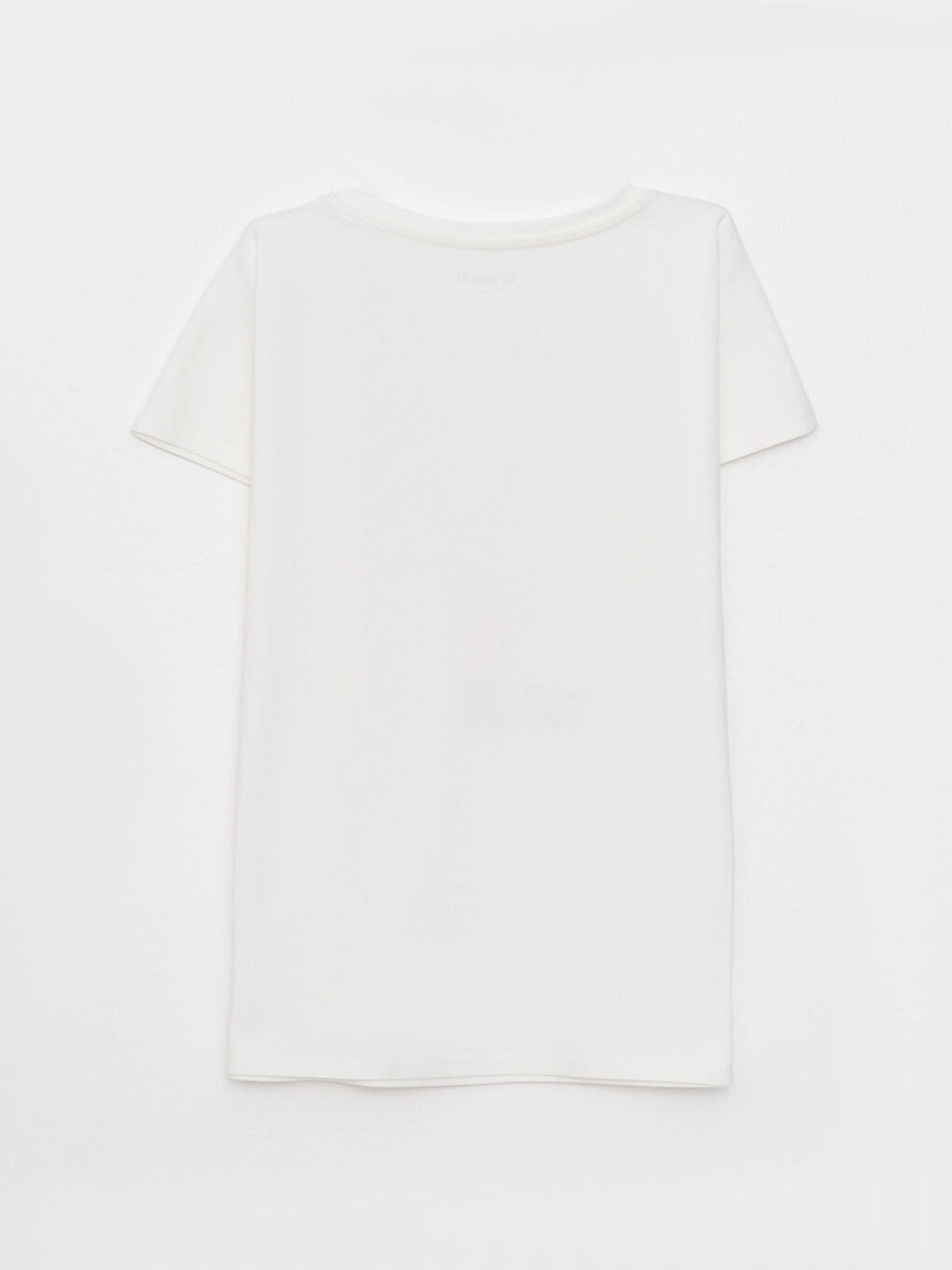 Ekru Bisiklet Yaka Ayı Teddy Baskılı Kız Çocuk Tişört-1