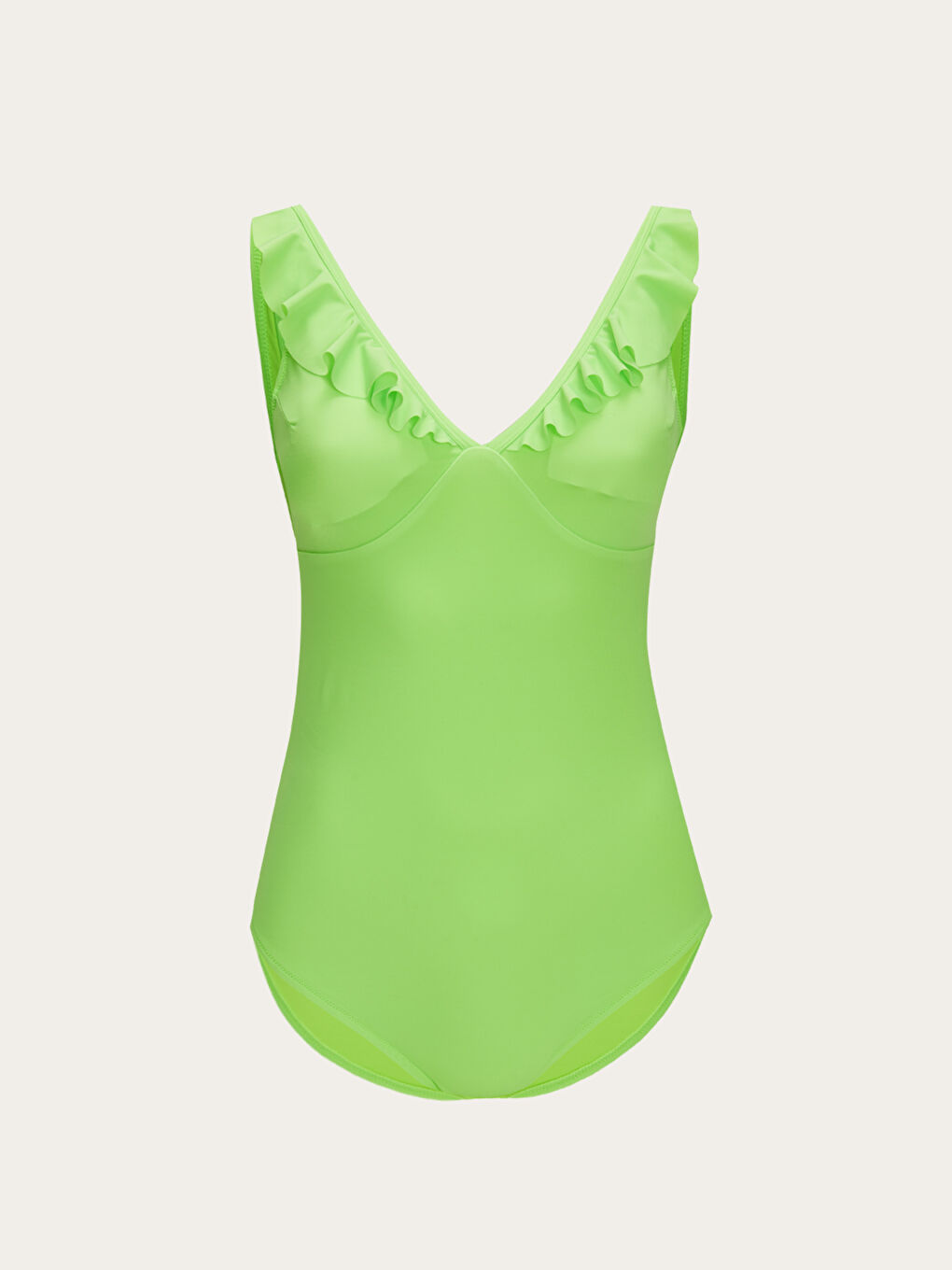 LCW DREAM V-Neck Women's Solid Filled Swimsuit -S2BE01Z8-K3M