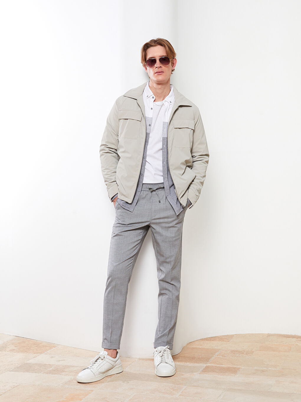 Pantaloni Slim Fit din In pentru Bărbați