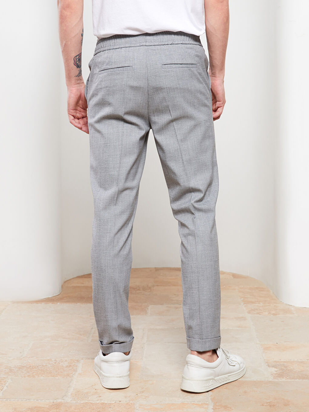 Pantaloni Slim Fit din In pentru Bărbați-4