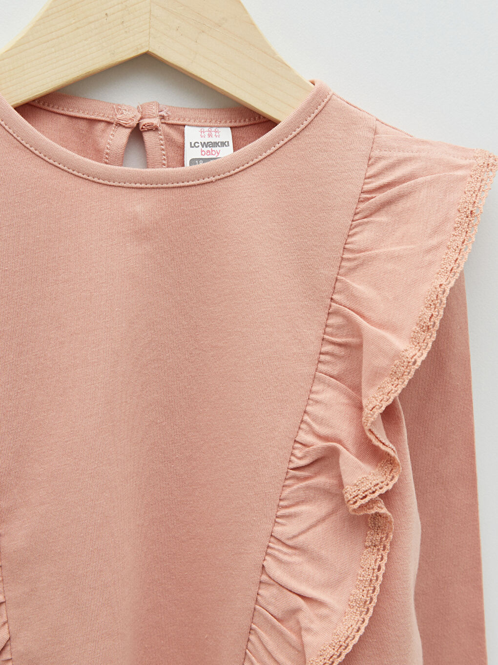 Turuncu Bisiklet Yaka Uzun Kollu Baskılı Kız Bebek Tişört 2'li-2