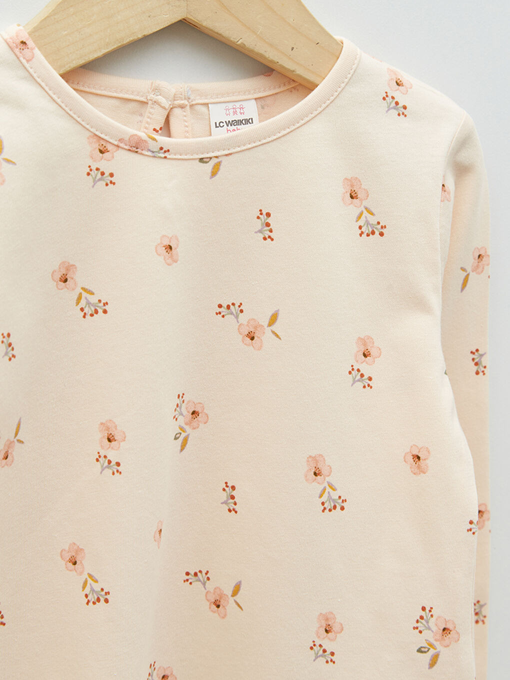 Turuncu Bisiklet Yaka Uzun Kollu Baskılı Kız Bebek Tişört 2'li-3