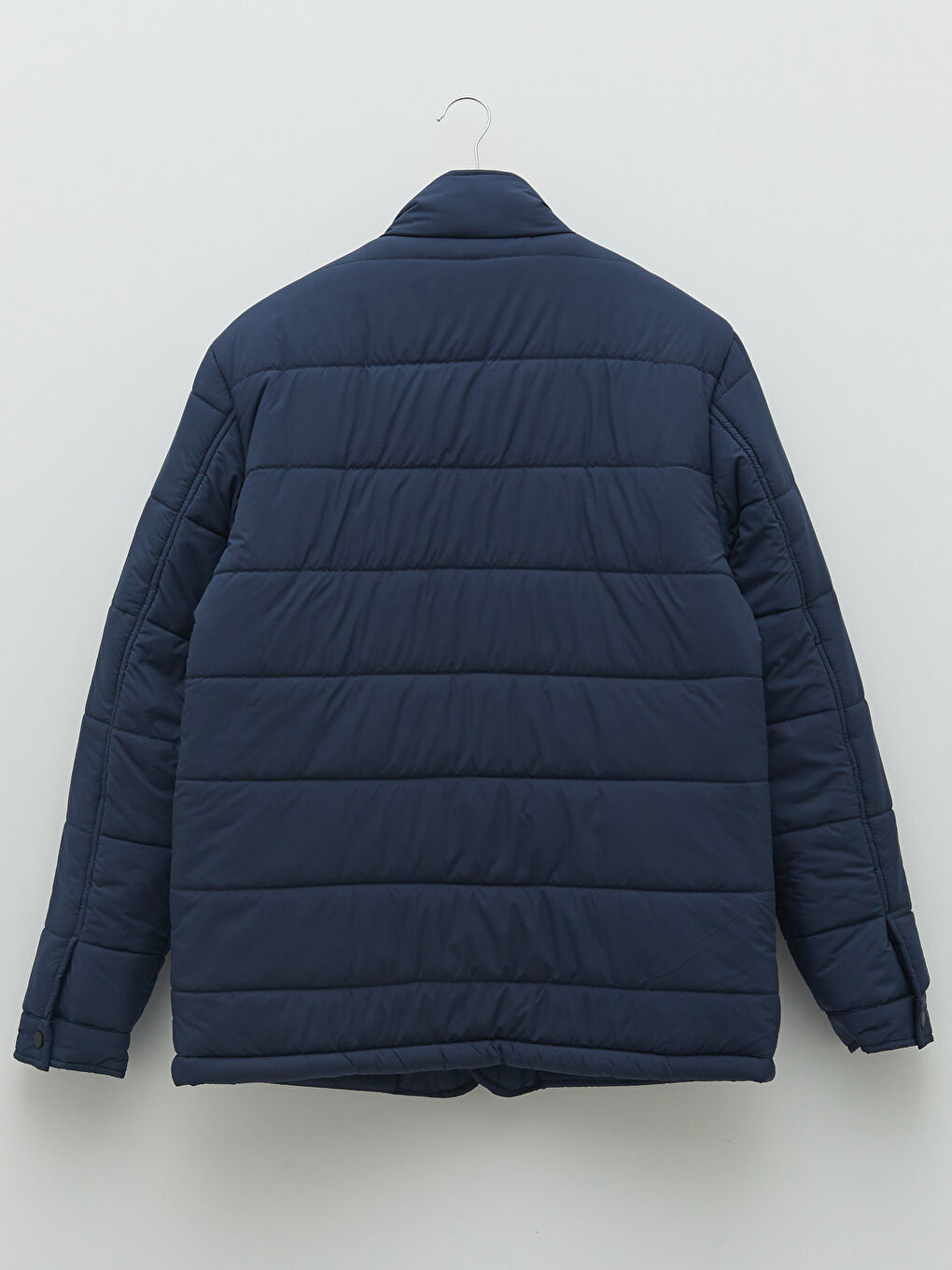 Lacivert Standart Kalıp Dik Yaka Erkek Şişme Mont-6