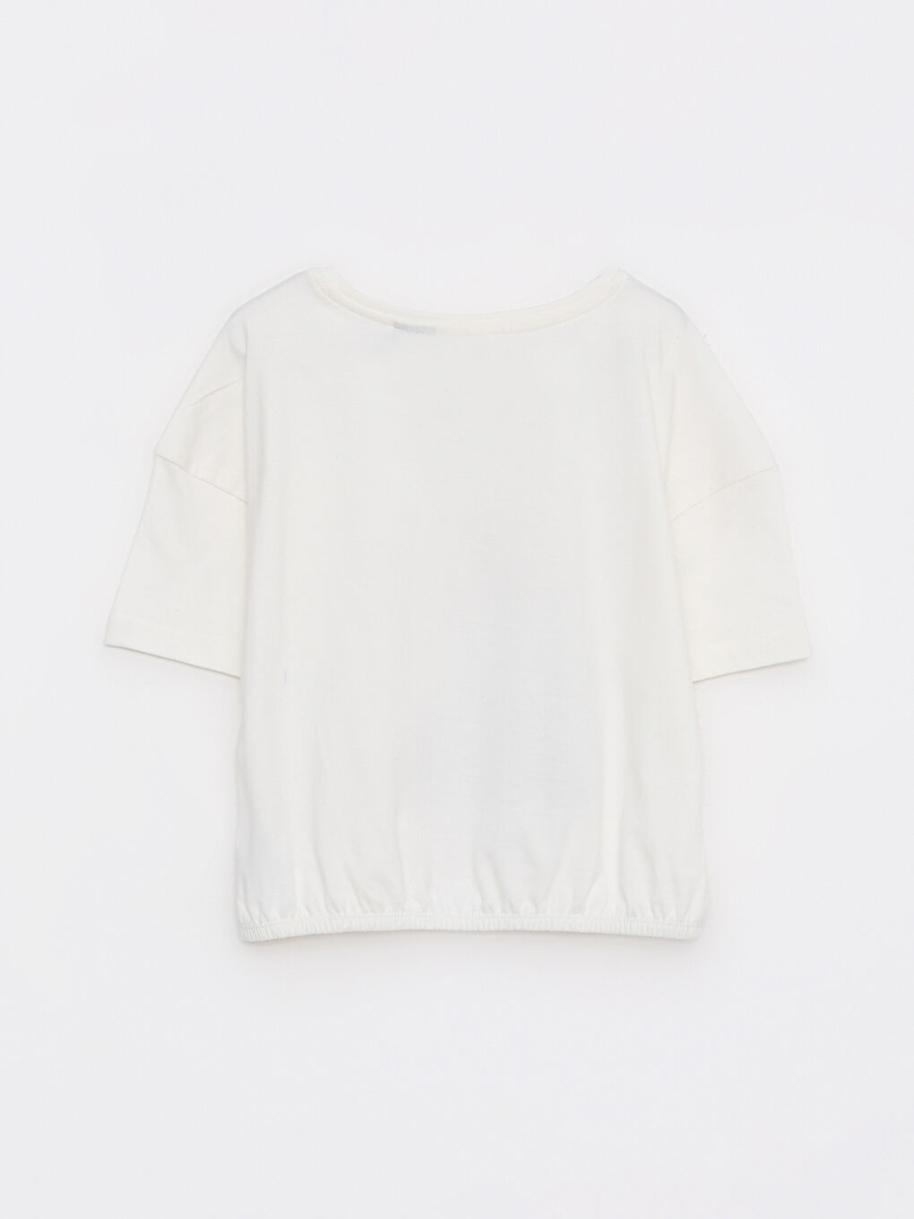 Crew Neck Elsa Printed Short Sleeve Girls' T-Shirt-1