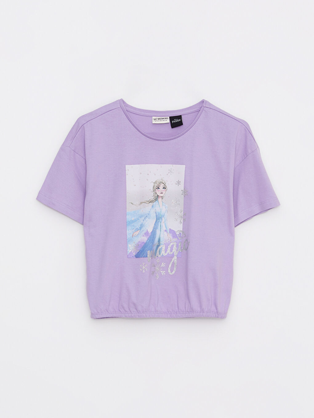 LCW Kids Crew Neck Elsa Printed Short Sleeve Girls' T-Shirt -S2BE40Z4-KYB