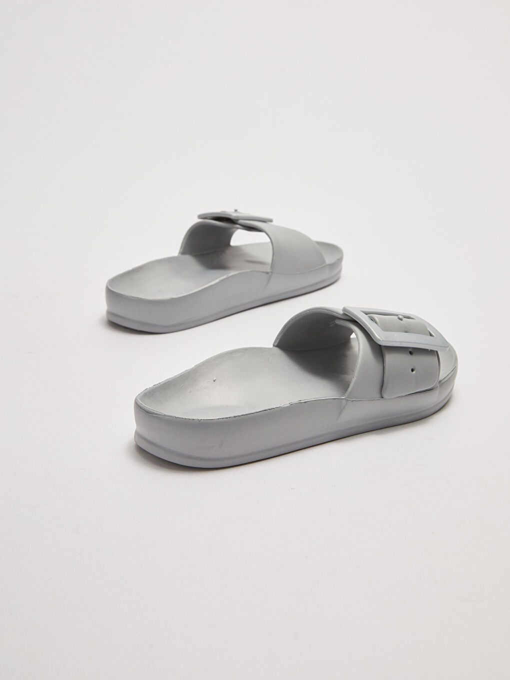 Single Band Buckle Detail Women's Slippers-4