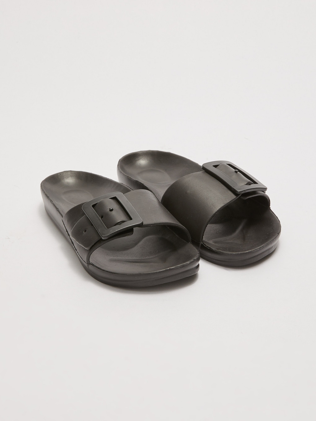 Single Band Buckle Detail Women's Slippers-1