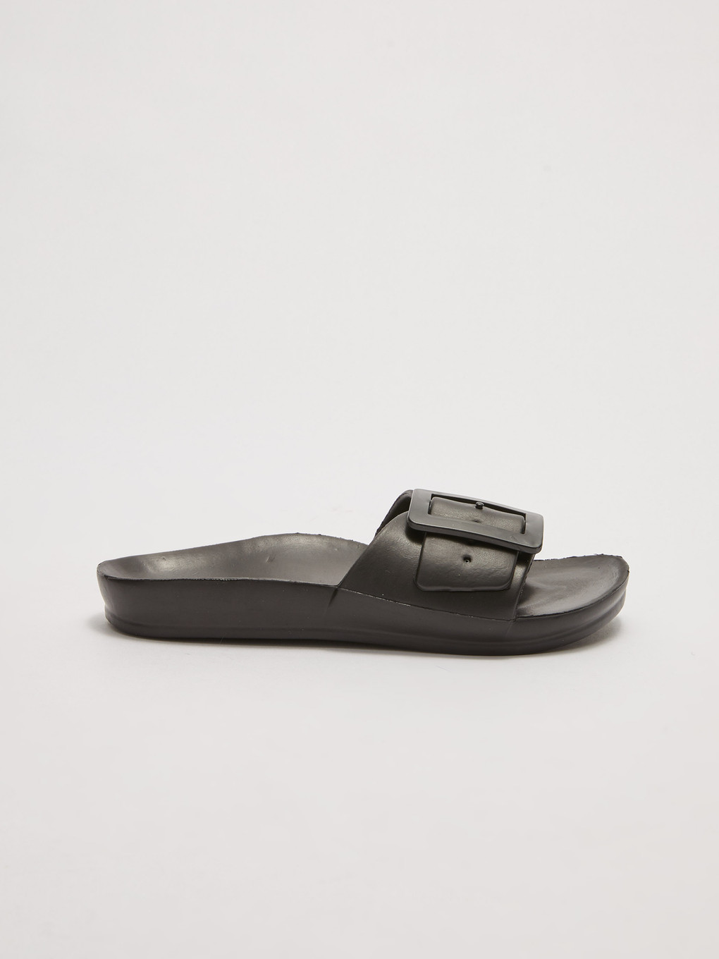 Single Band Buckle Detail Women's Slippers-3