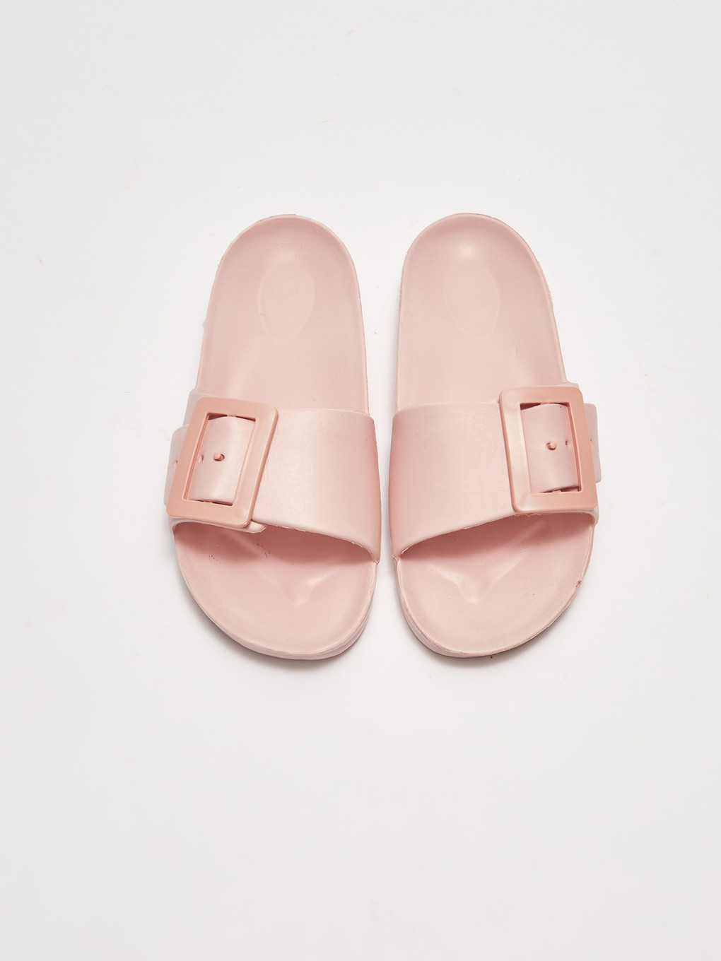Single Band Buckle Detail Women's Slippers-2