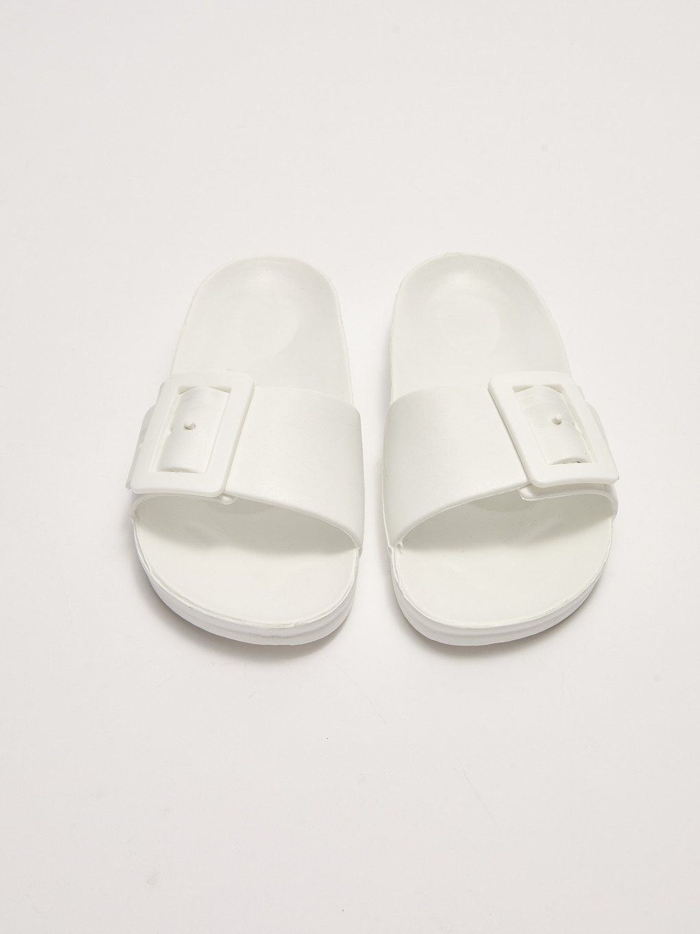 Single Band Buckle Detail Women's Slippers-2