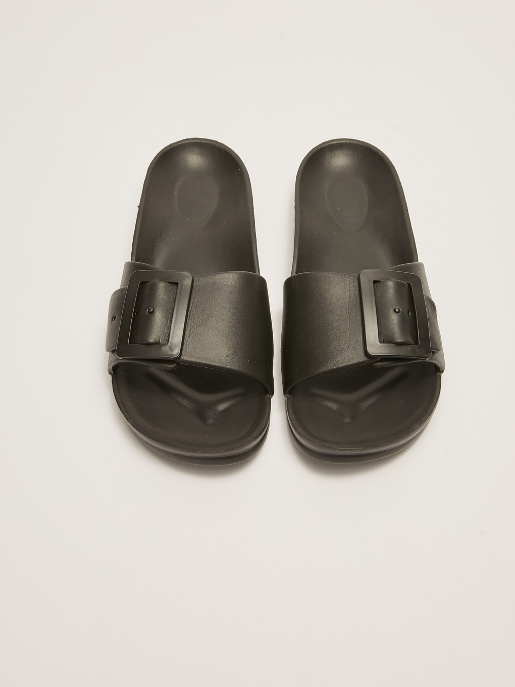 Single Band Buckle Detail Women's Slippers-4