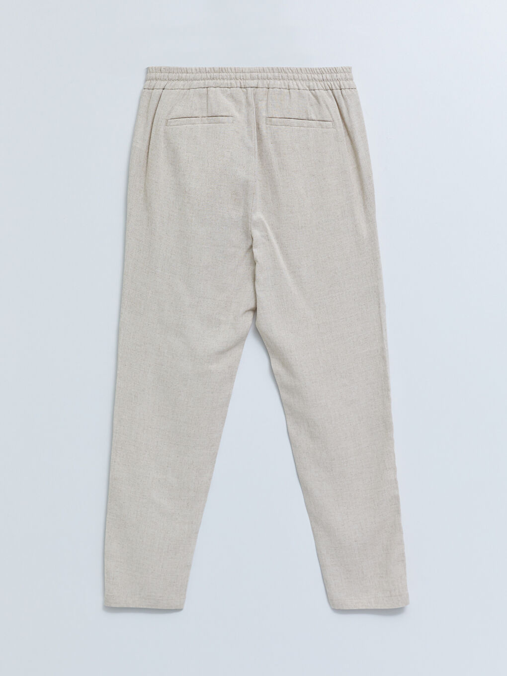 Slim Fit Men's Trousers with Tie Waist Detail-6