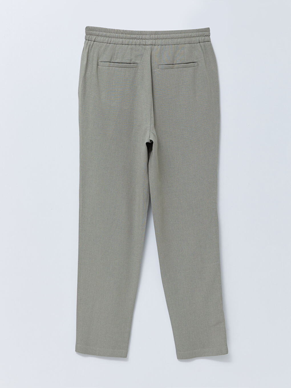 Slim Fit Men's Trousers with Tie Waist Detail-6