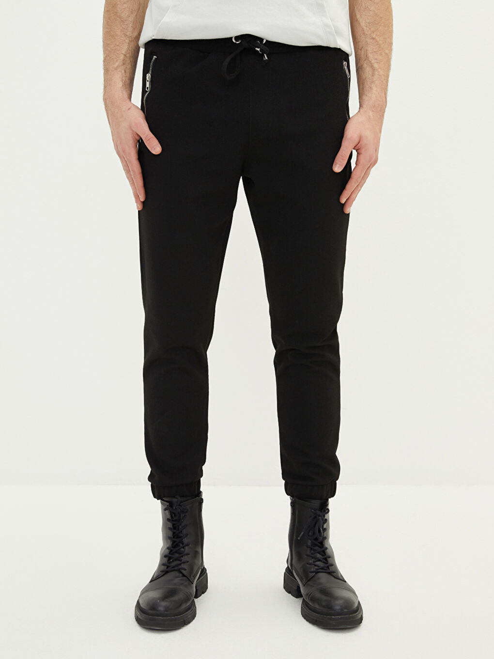 Siyah Slim Fit Erkek Eşofman Altı-3