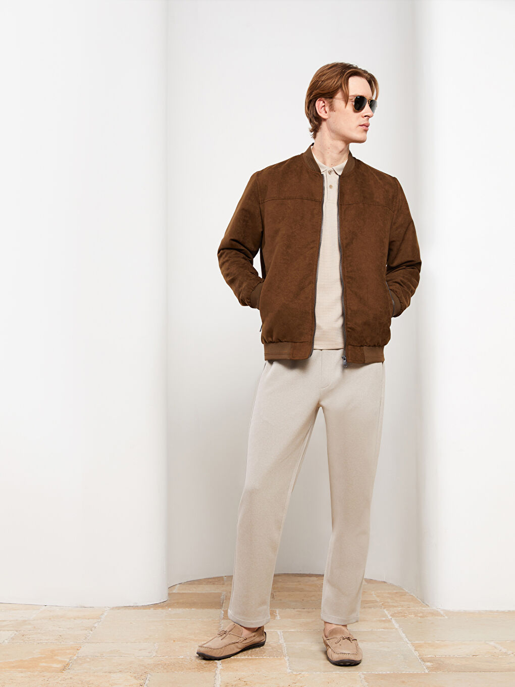 Bej Slim Fit Erkek Pantolon-1