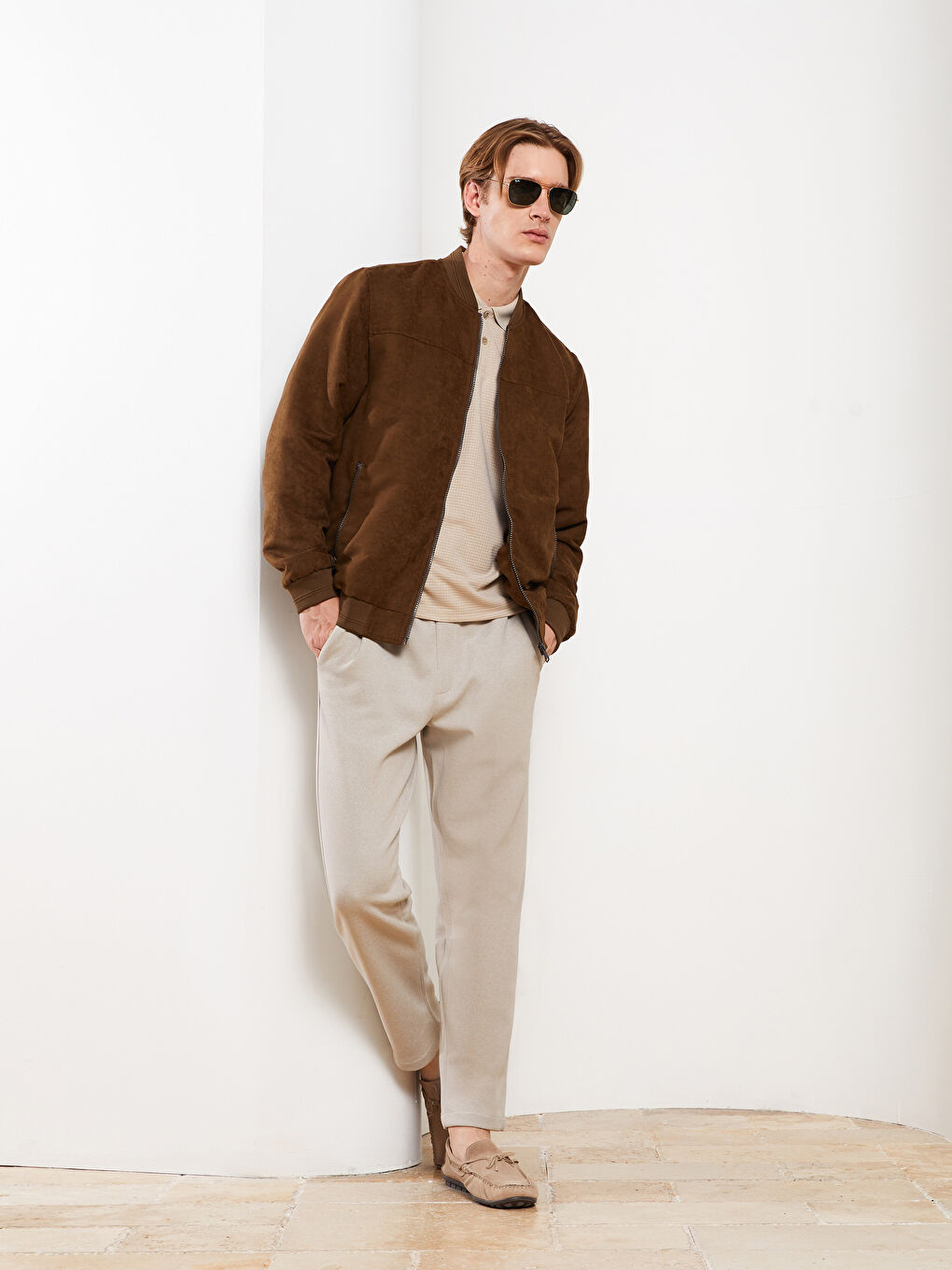 Bej Slim Fit Erkek Pantolon-2