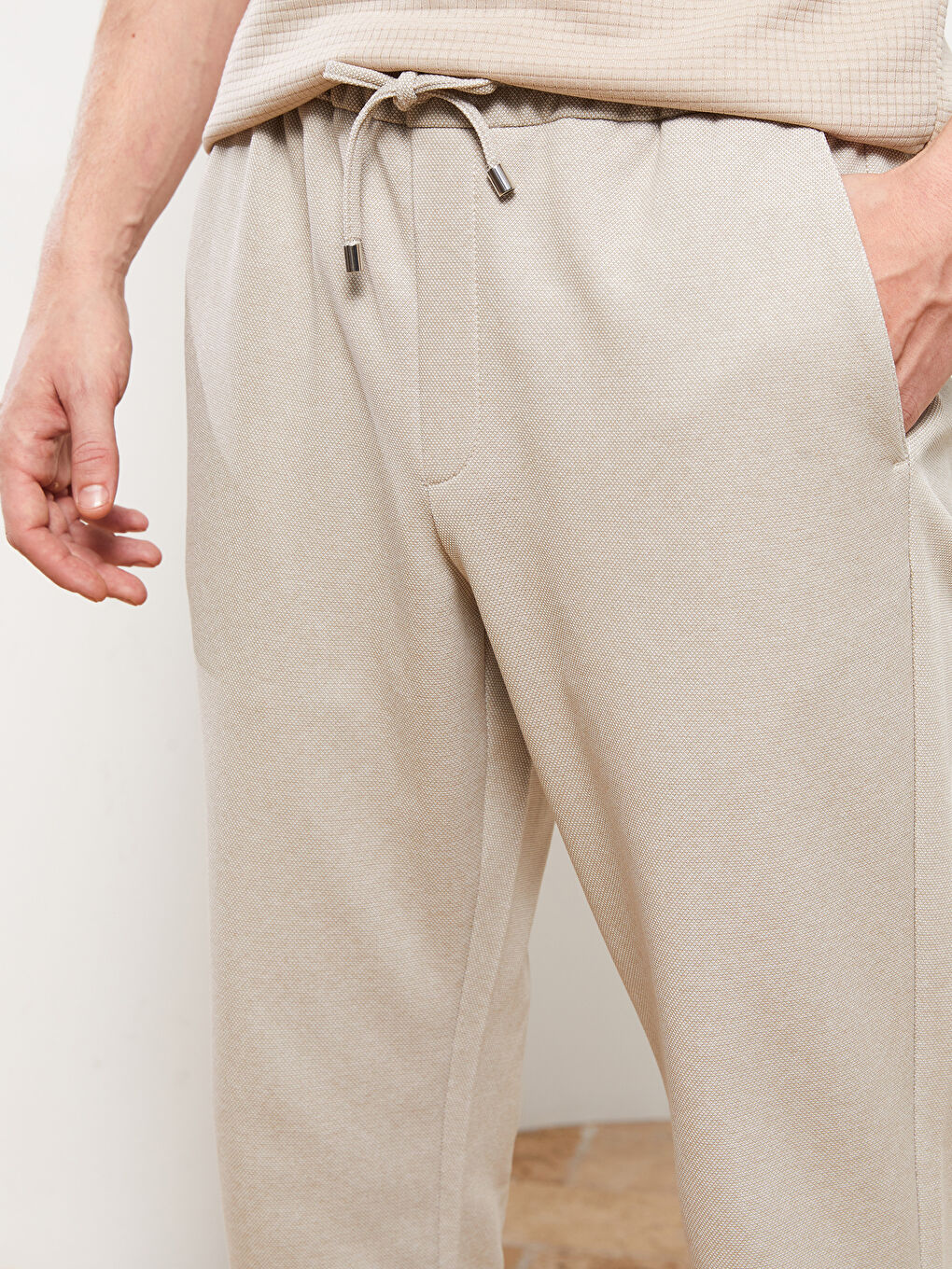 Bej Slim Fit Erkek Pantolon-3