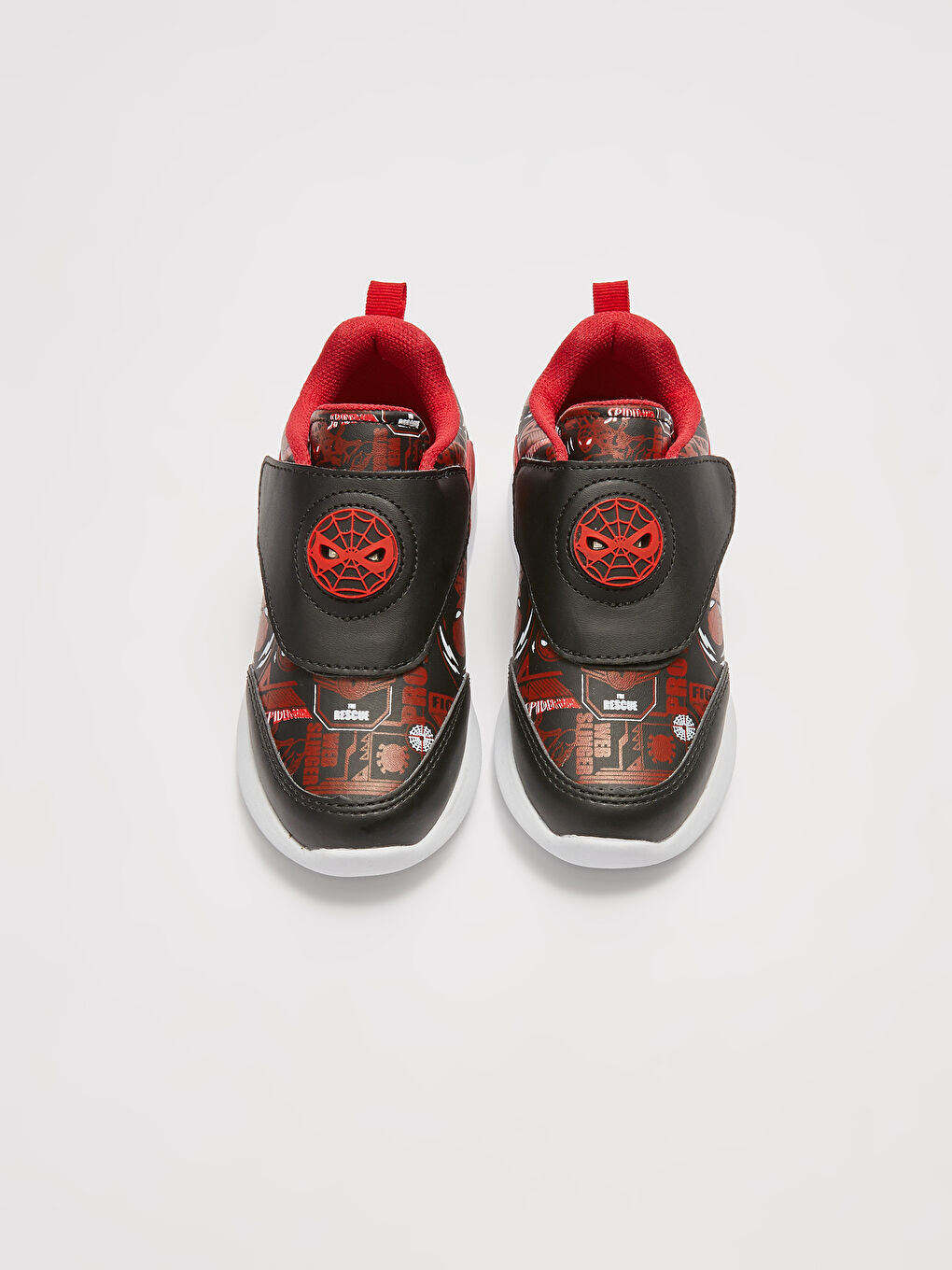 Siyah Spiderman Lisanslı Üstü Işıklı Cırt Cırt Erkek Çocuk Spor Ayakkabı-2
