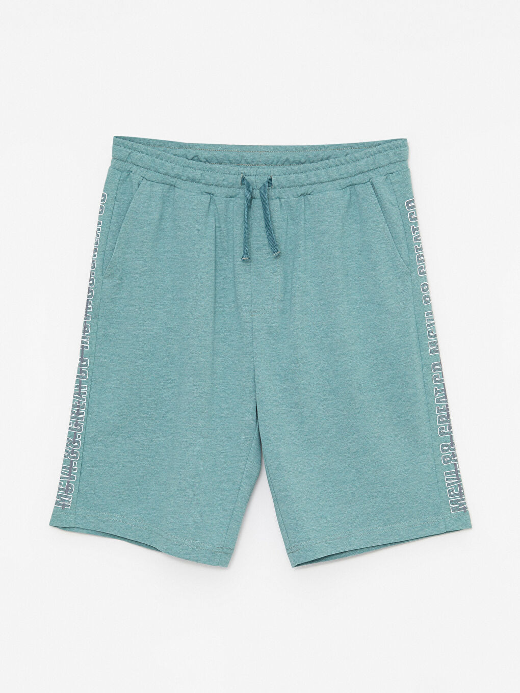 Yeşil Standart Kalıp Erkek Pijama Alt Şort-5