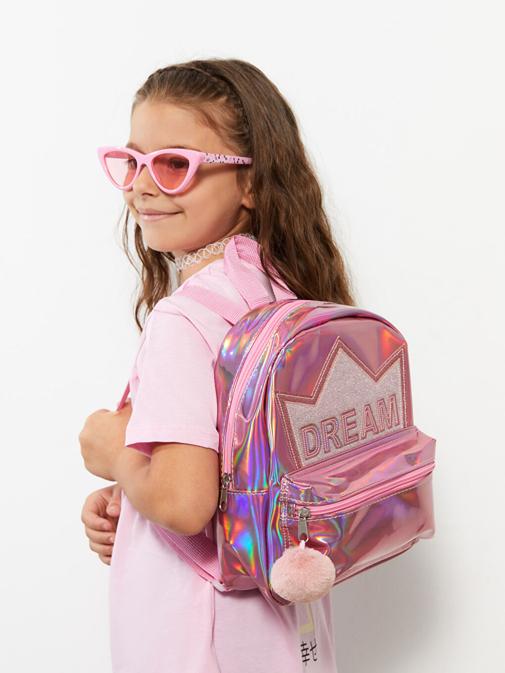 Hologram Printed Girl's Backpack -S2BE91Z4-CVR