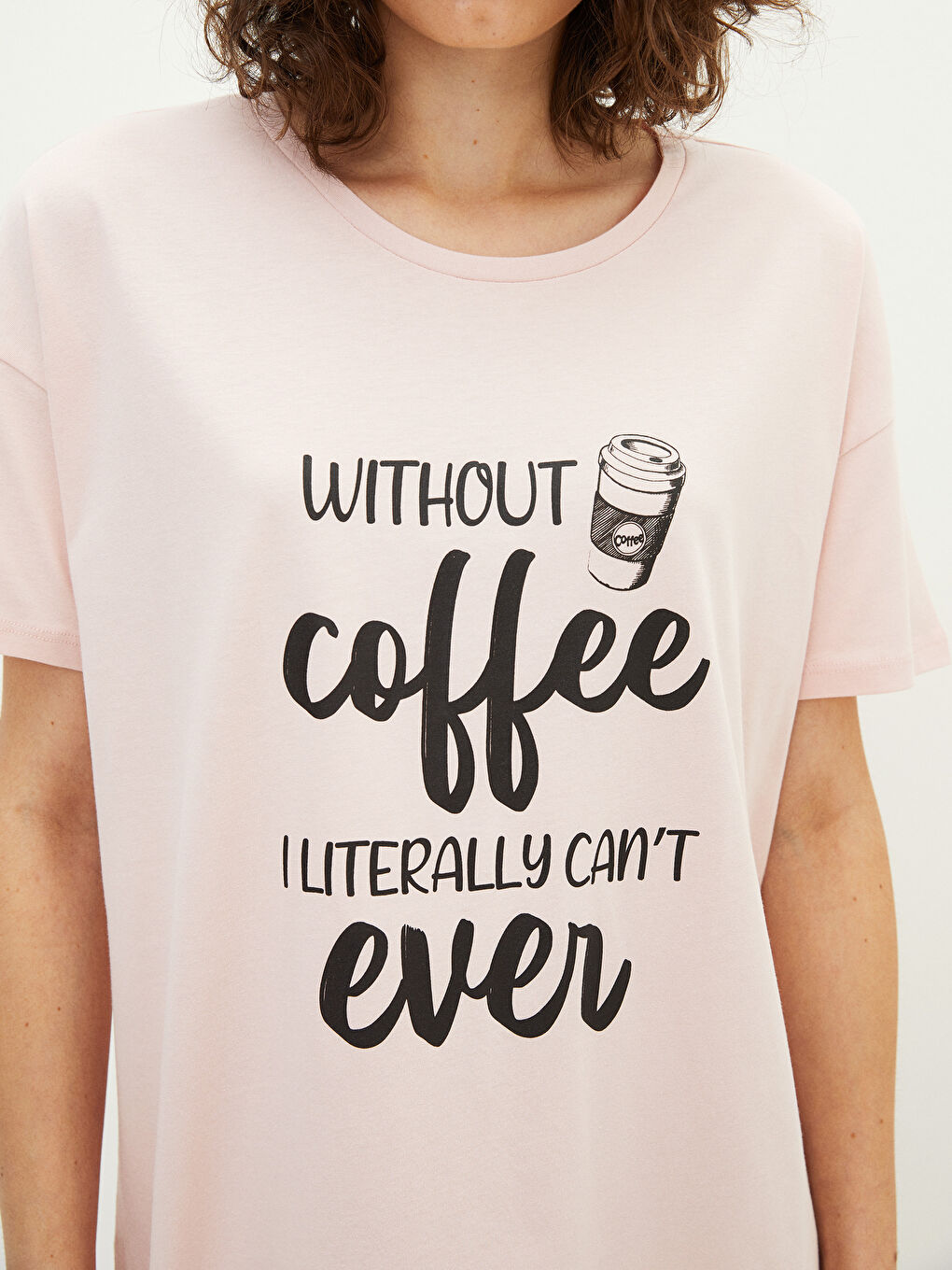 Crew Neck Printed Short Sleeve Cotton Women's Nightgown-2