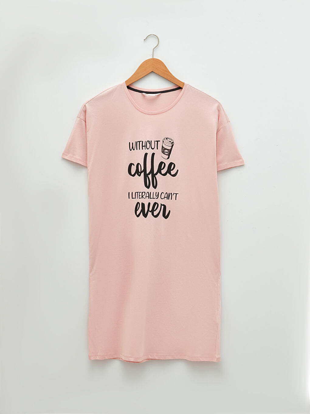 Crew Neck Printed Short Sleeve Cotton Women's Nightgown-4