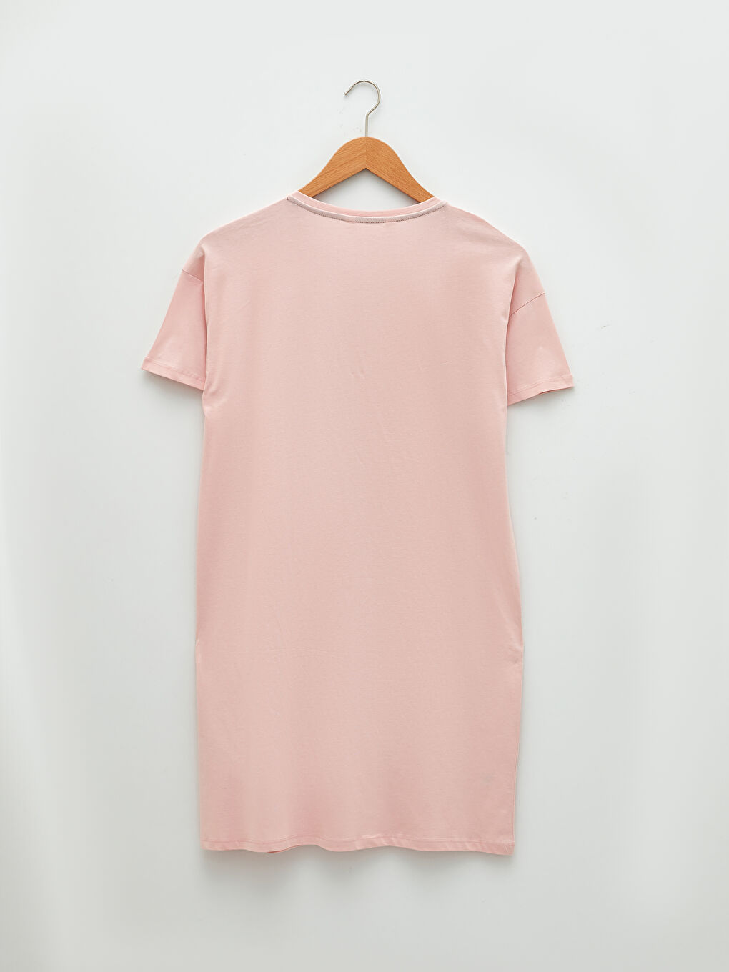 Crew Neck Printed Short Sleeve Cotton Women's Nightgown-5