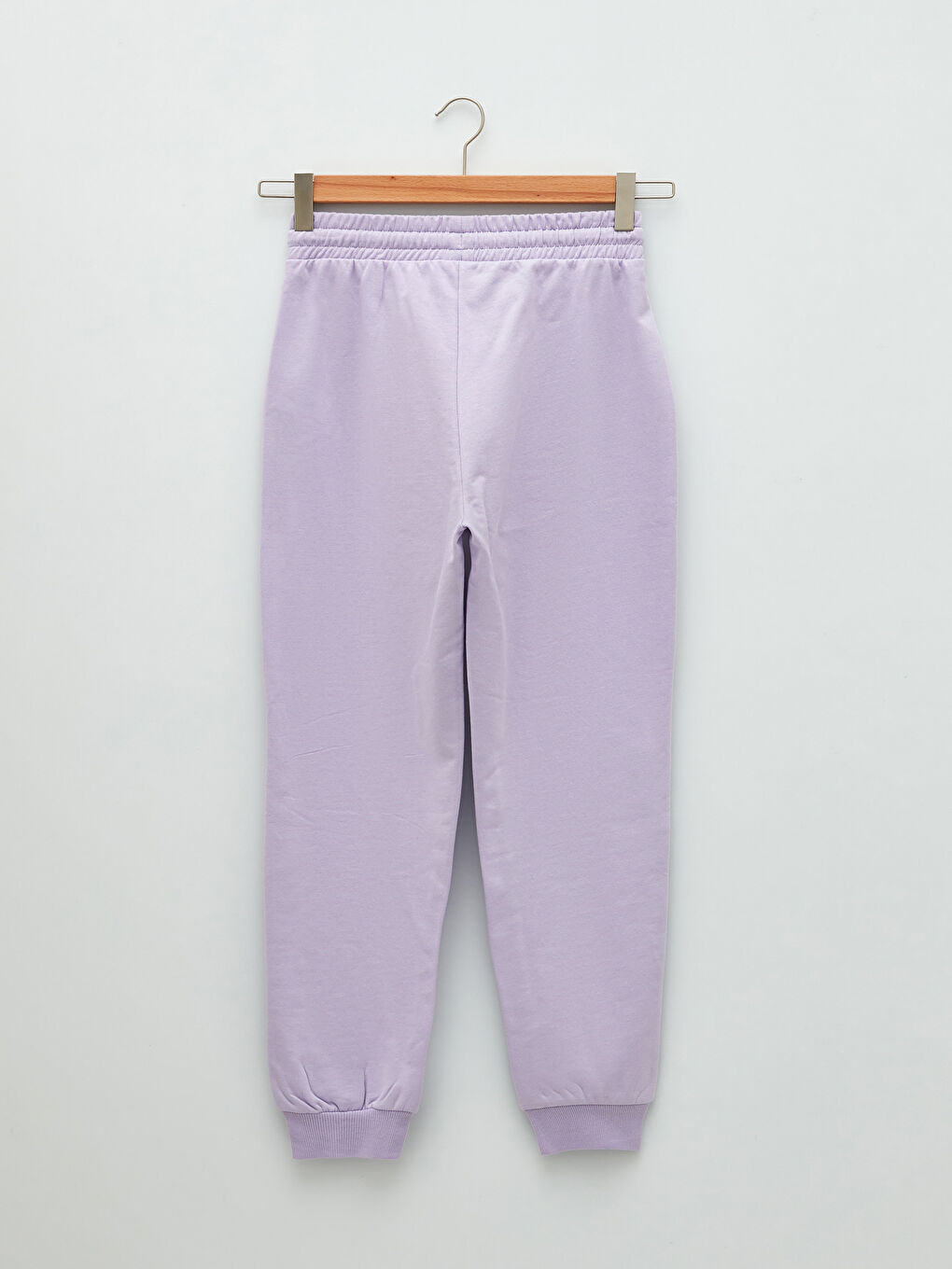 Lila Kadın Beli Lastikli Düz Jogger Eşofman Altı-6