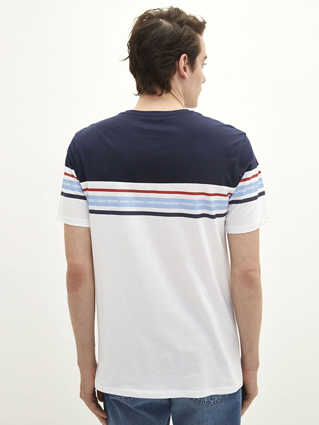 Tricou pentru Bărbați cu Guler Rotund, Mânecă Scurtă, Bloc de Culoare, Jerseu-4