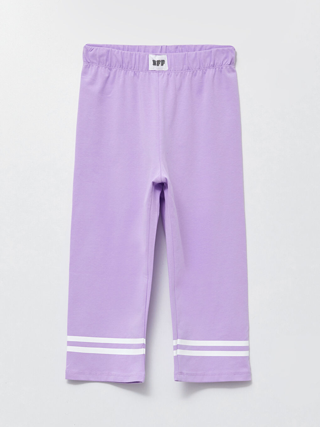 Elastic Waist Striped Cotton Girls' Tights