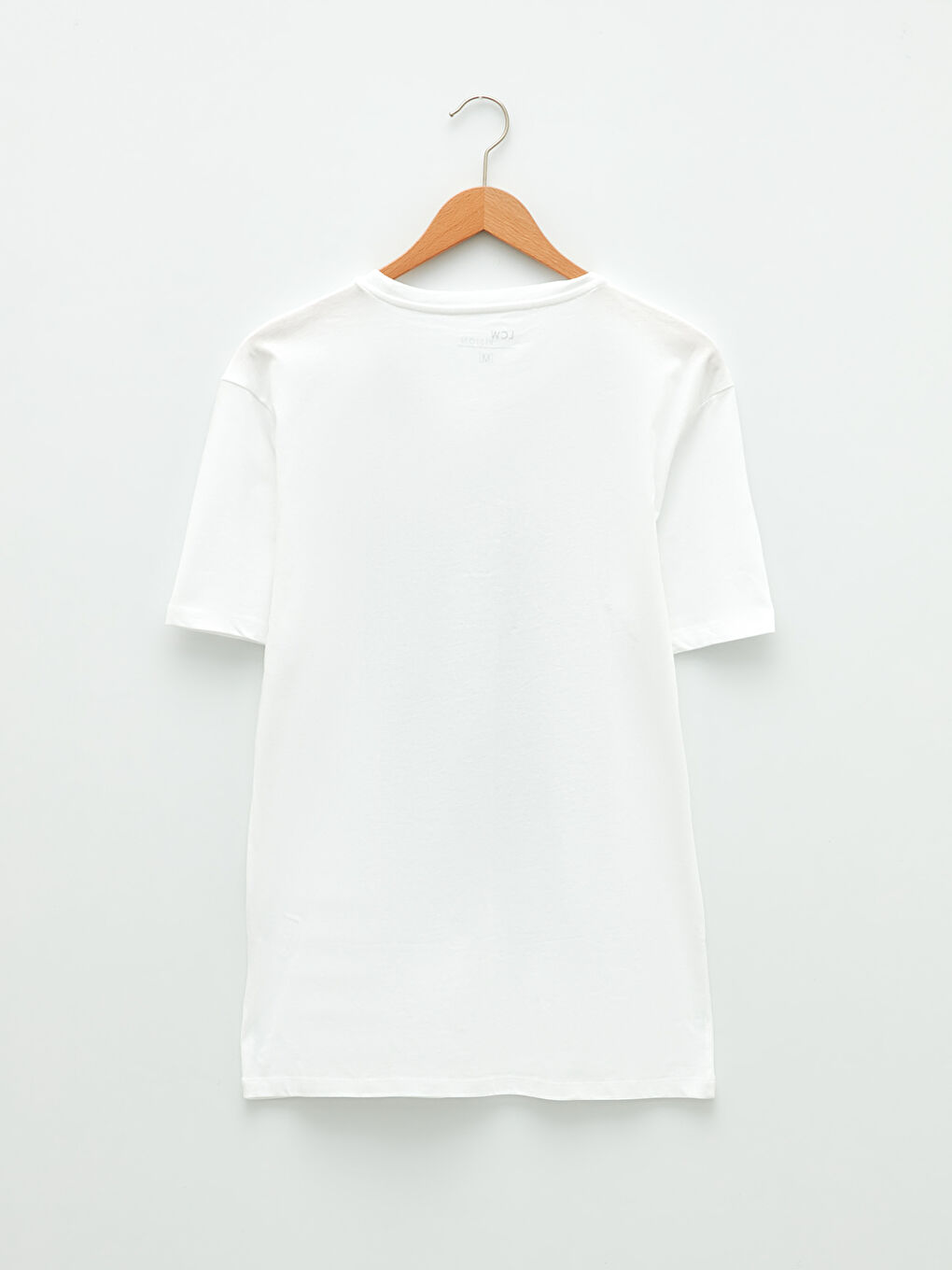 Beyaz Bisiklet Yaka Kısa Kollu Baskılı Penye Erkek Tişört-6