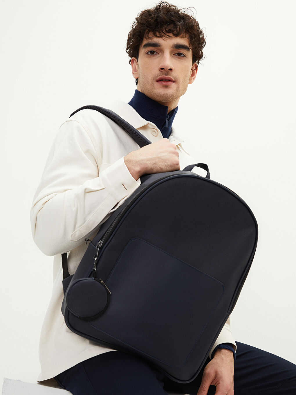 Faux Leather Men's Backpack