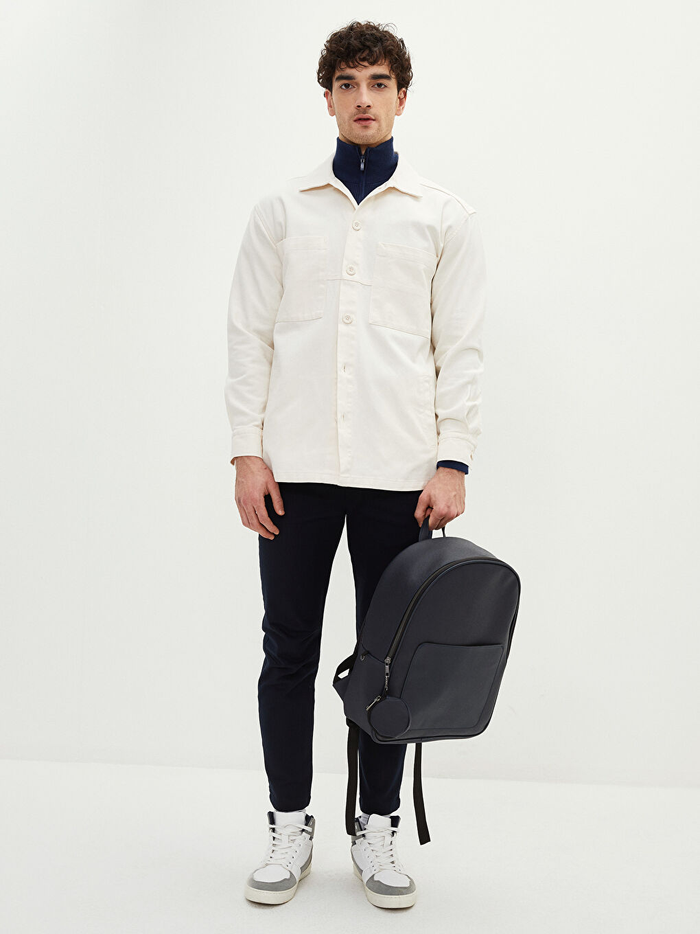 Faux Leather Men's Backpack-1