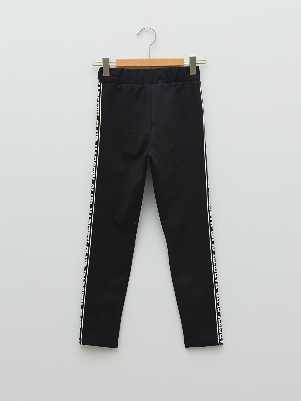 Siyah Beli Lastikli Baskılı Pamuklu Kız Çocuk Tayt-1