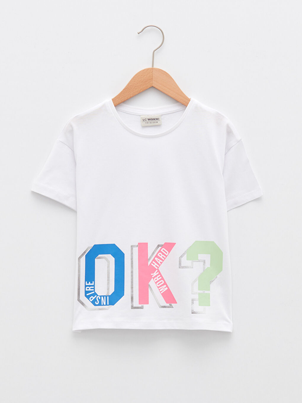 Crew Neck Printed Short Sleeve Cotton Girl T-shirt