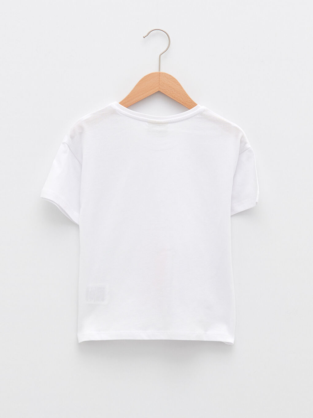 Crew Neck Printed Short Sleeve Cotton Girl T-shirt-1