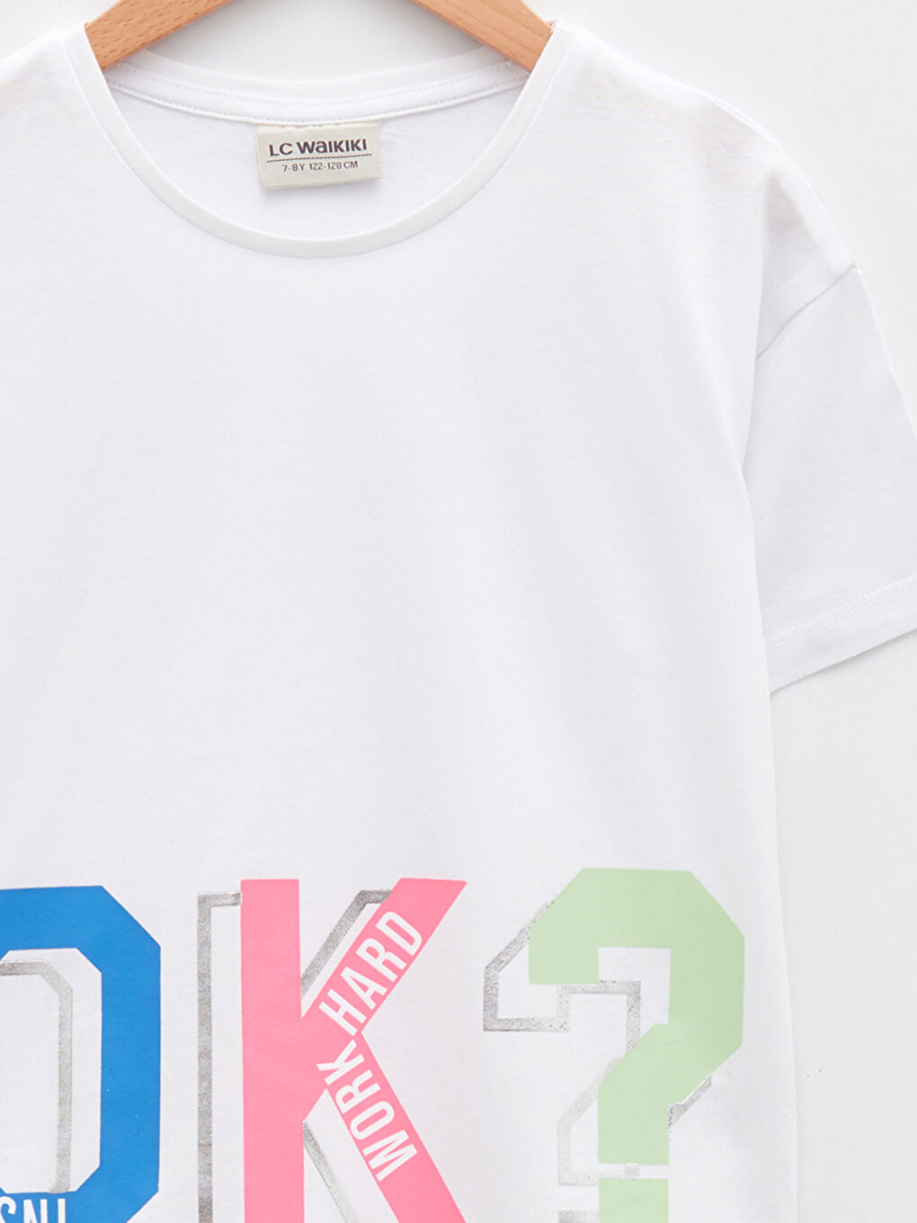 Crew Neck Printed Short Sleeve Cotton Girl T-shirt-2