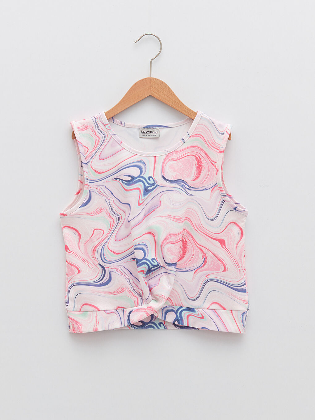 Crew Neck Tie-Dye Patterned Girl's Crop Athlete