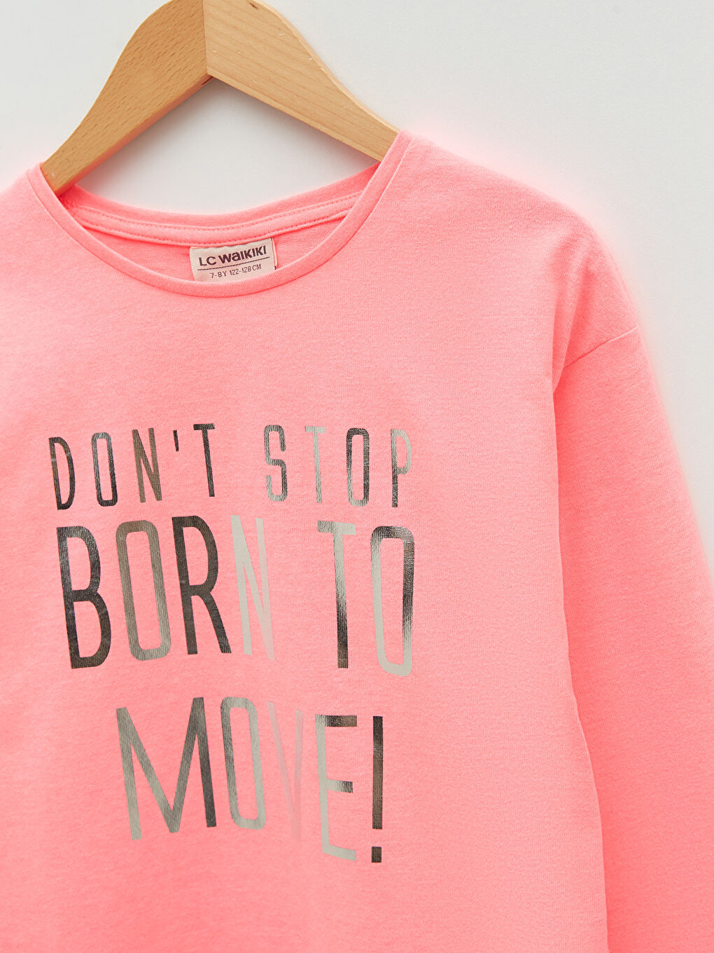 Crew Neck Printed Long Sleeve Girls' T-Shirt-2