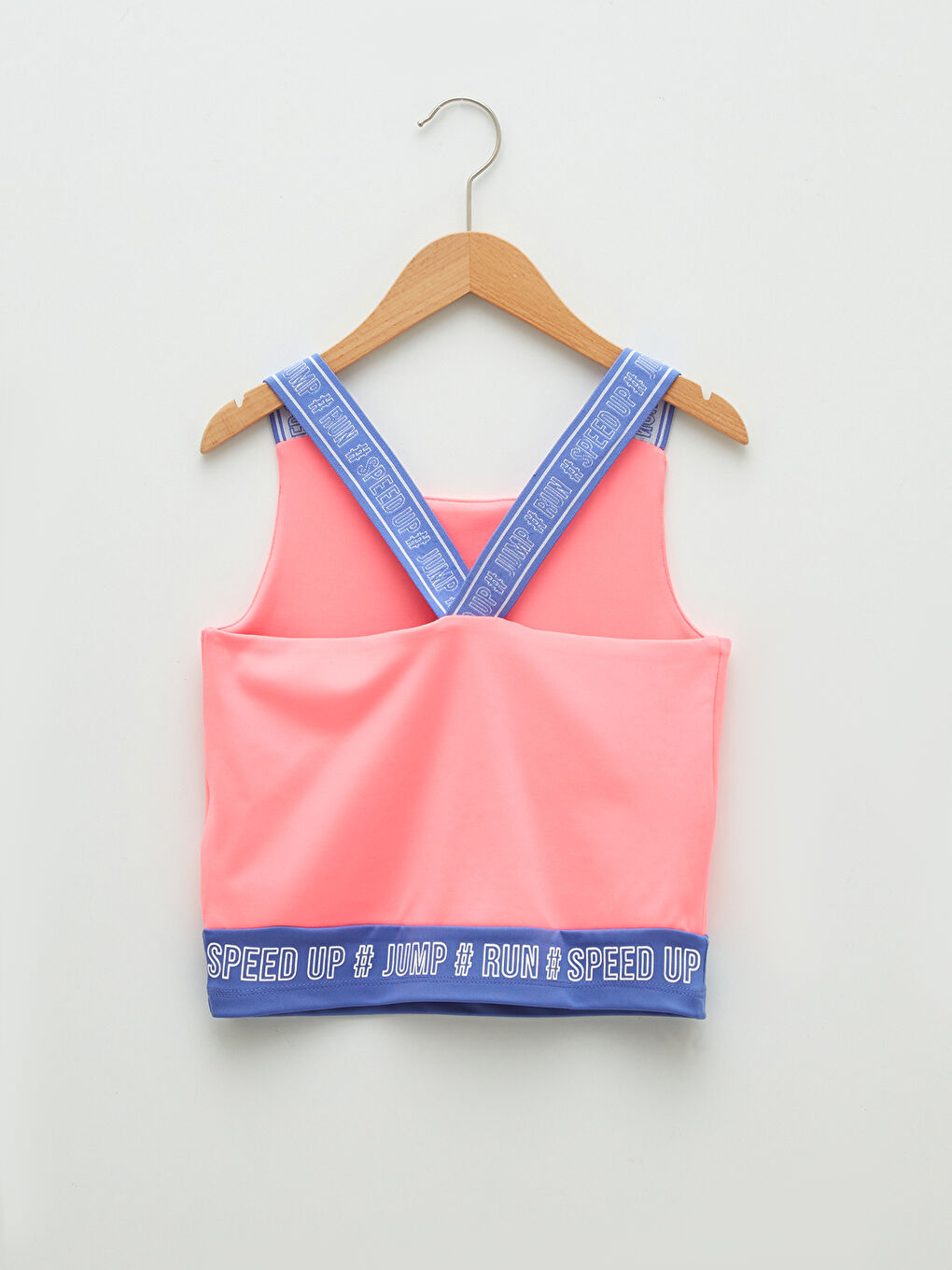 تيشيرت بدون أكمام مطبوع بياقة دائرية للبنات-1