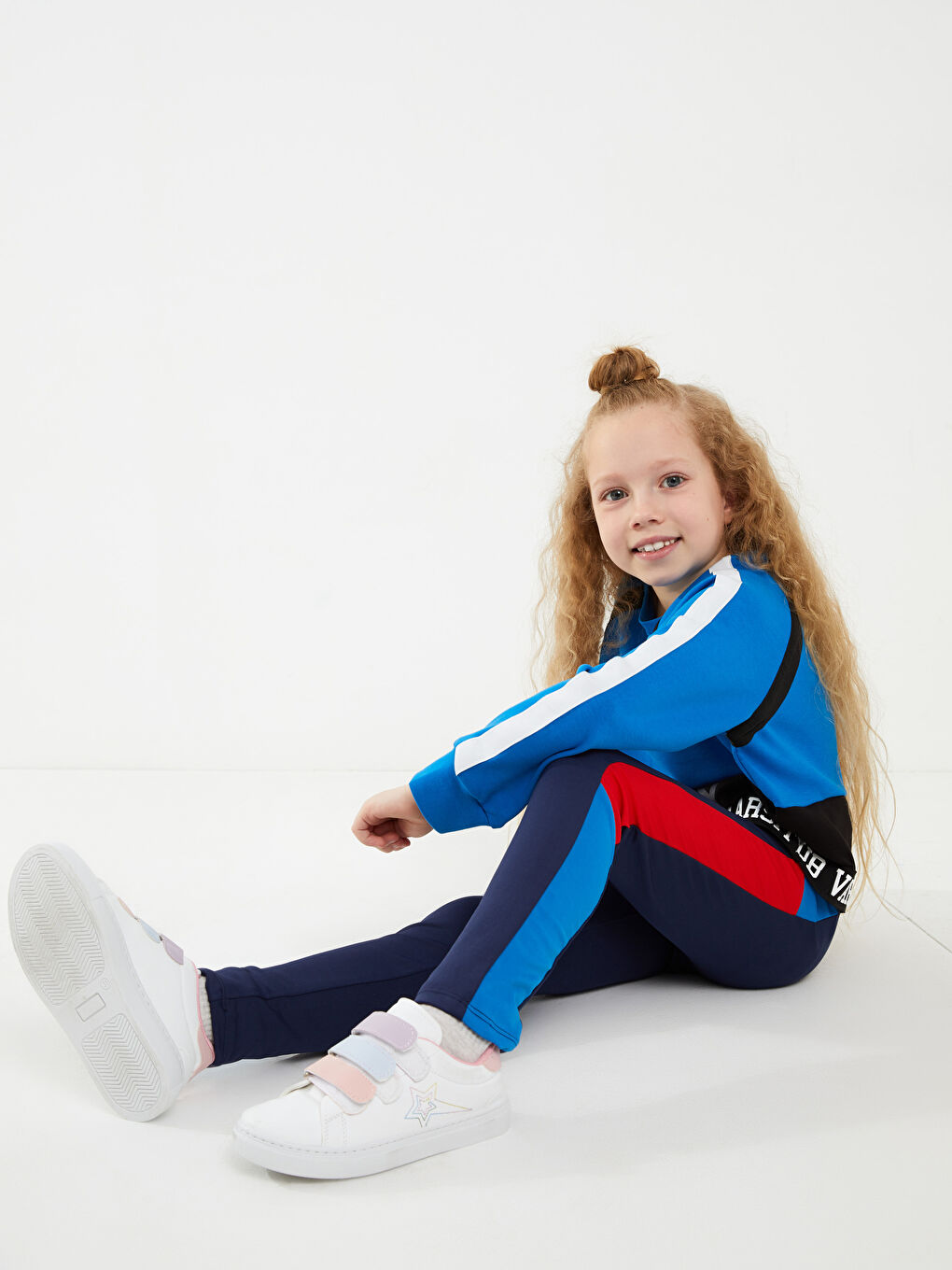 LCW Kids Elastic Waist Girl Long Tights with Color Block -S2BG31Z4-R40