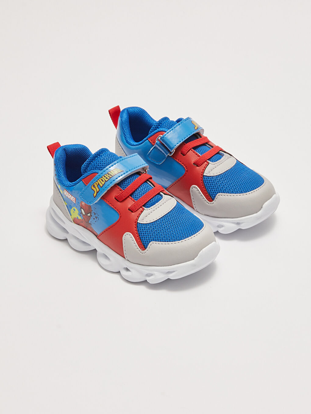 Mavi Spiderman Lisanslı Tabanı Işıklı Erkek Çocuk Spor Ayakkabı-1