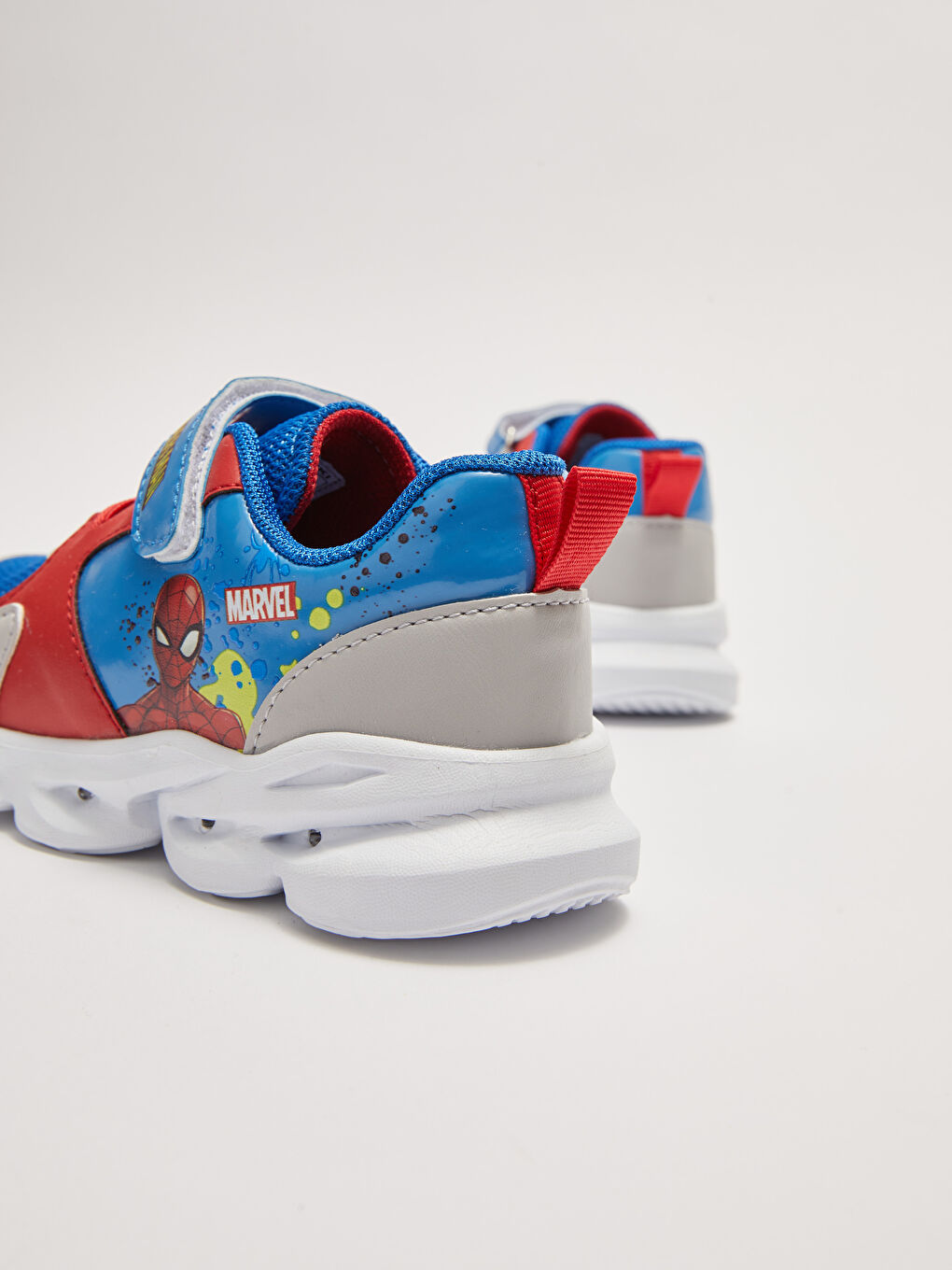Mavi Spiderman Lisanslı Tabanı Işıklı Erkek Çocuk Spor Ayakkabı-5