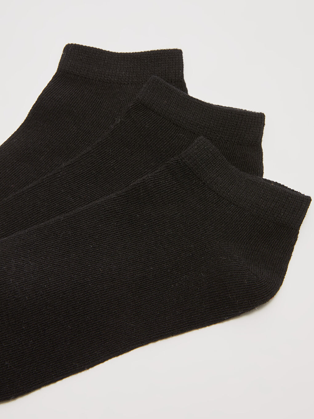 Siyah Kadın Düz Patik Çorap 5'li-1